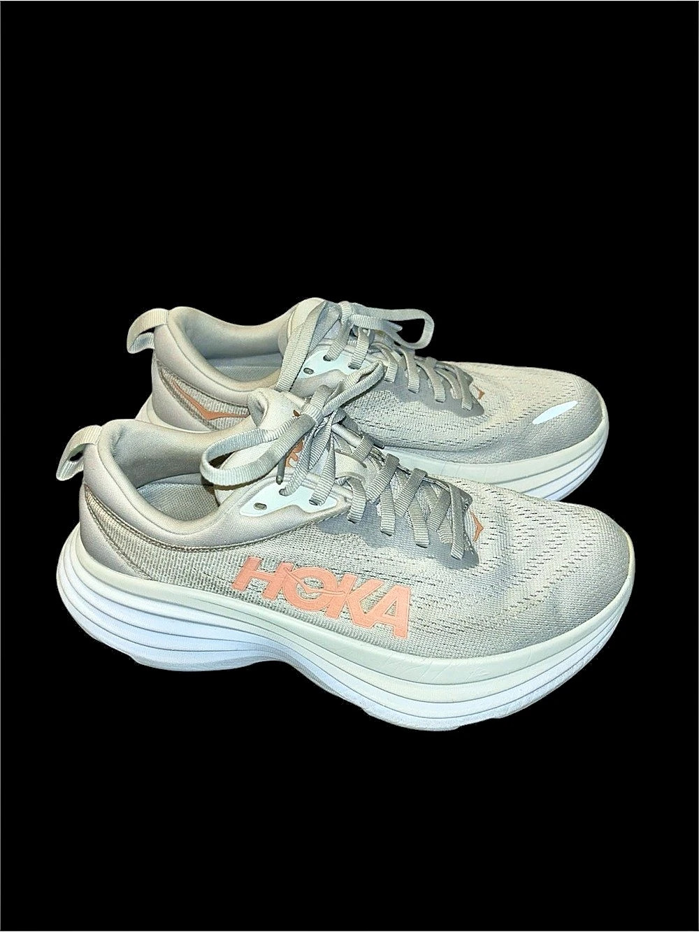 HOKA Bondi 8 Women's Athletic Shoes Gray & Pink US 7 B - Picture 4 of 9